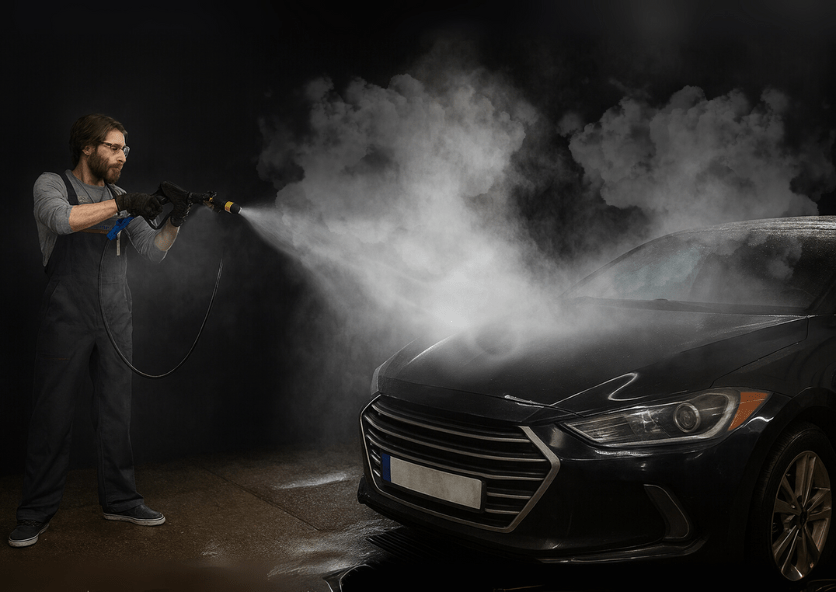 Spalare ecologica a interiorului masinii acasa in judetul Brasov